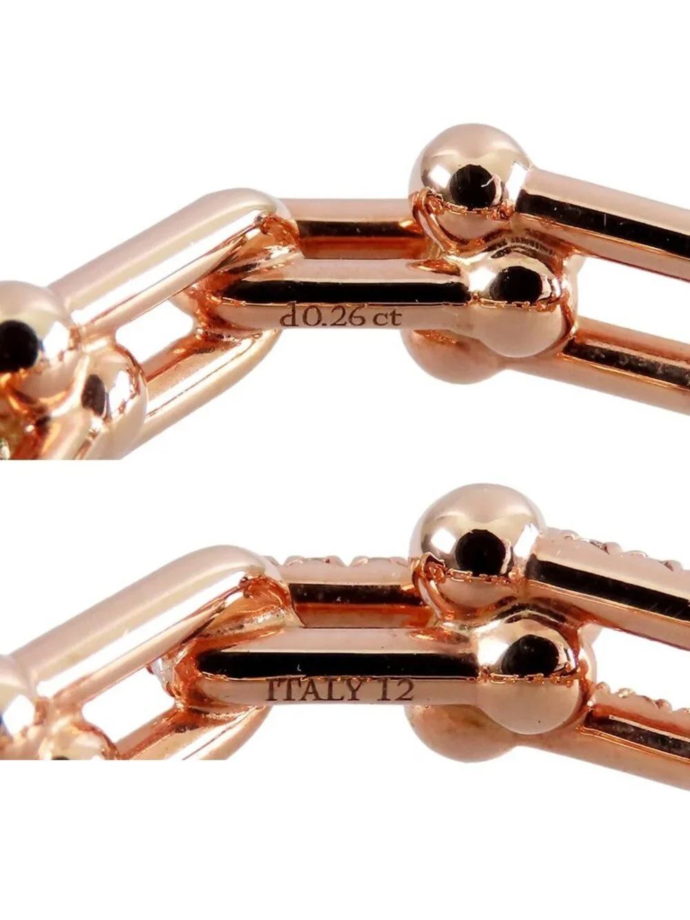 Tiffany & Co Ring Pink Gold 18k Diamond Small Link Rose